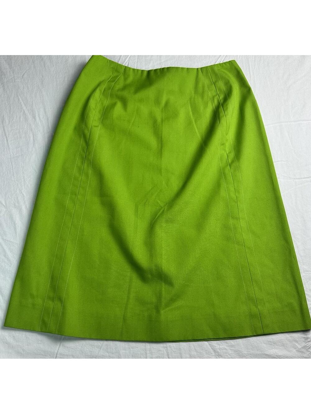 💚✨ Vintage Penny Pest Lime Green A-Line Skirt Mod Retro ✨💚